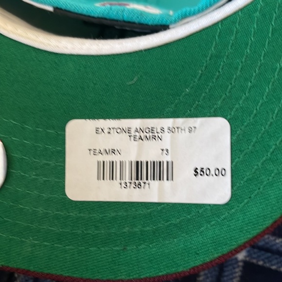 Hat Club Exclusive New Era 59/50 two tone LA Angels 59th An Teal/Maroon 7 3/8 - Picture 3 of 3